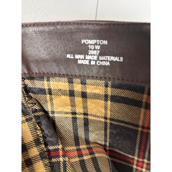 Avenue Pompton Brown Tall Riding Boots 10W Wide Calf Buckle Faux Leather - Picture 11 of 11